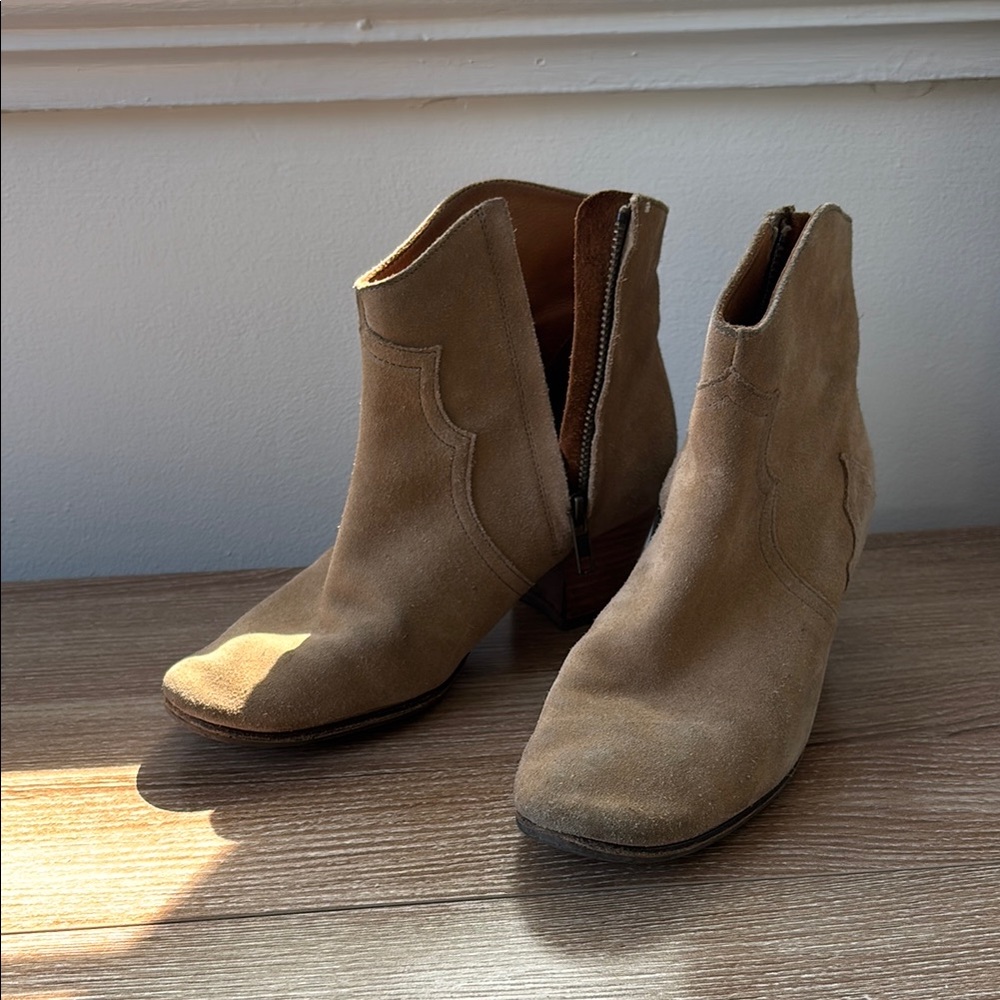 Isabel Marant Tan Suede Ankle Boots